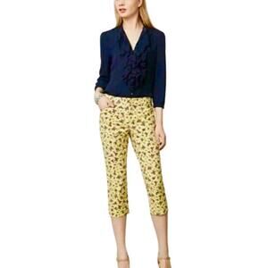 Anthropologie | Cartonnier yellow floral pants